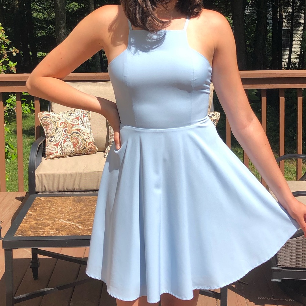 Lulu’s Call to Charms Light Blue Dress